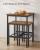 VASAGLE Set masa si scaune de bar, masa 60x60x90cm si 2 scaune 30x40x65cm, stil industrial, maro rustic Household NewTrend
