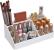 SONGMICS Organizator de cosmetice, cu 4 sertare si 16 compartimente de diferite dimensiuni, 24x14x19cm, alb Household NewTrend