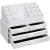 SONGMICS Organizator de cosmetice, cu 4 sertare si 16 compartimente de diferite dimensiuni, 24x14x19cm, alb Household NewTrend