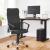 SONGMICS Scaun de birou ergonomic pentru sala de sedinte, pivotant, capitonat, inaltime reglabila si rabatabil, negru Household NewTrend