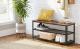 VASAGLE Raft pentru pantofi cu 2 polite, 100x30x45cm, otel, stil industrial, maro rustic si negru Household NewTrend