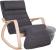 SONGMICS Scaun balansoar din lemn, suport picioare reglabil, maxim 150kg, 67x115x91cm, gri inchis Household NewTrend