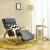 SONGMICS Scaun balansoar din lemn, suport picioare reglabil, maxim 150kg, 67x115x91cm, gri inchis Household NewTrend