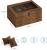 SONGMICS Cutie de ceasuri din lemn masiv, 8 compartimente si sertar bijuterii, 19x27x13cm, nuc rustic Household NewTrend