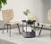 VASAGLE Masuta de cafea rotunda cu cos de stofa, statie de incarcare 2 prize si 2 USB, 45x50cm, negru Household NewTrend