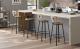 VASAGLE Set de 2 scaune de bar inalte cu spatar, cadru din otel, industrial, 54x99cm, maro rustic Household NewTrend