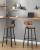 VASAGLE Set de 2 scaune de bar inalte cu spatar, cadru din otel, industrial, 54x99cm, maro rustic Household NewTrend