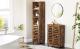 VASAGLE Dulap de baie, cu 3 compartimente deschise si spatiu de depozitare cu usa, 40x30x167cm, maro vintage Household NewTrend