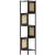 VASAGLE Raft de colt boho, cadru metalic, polite MDF si panouri poliratan, 32x32x156cm, negru Household NewTrend