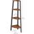 VASAGLE Raft de colt cu 4 etaje, tip biblioteca, cadru metal si polite lemn, industrial, 34x34x125cm, maro rustic Household NewTrend