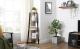 VASAGLE Raft de colt cu 4 etaje, tip biblioteca, cadru metal si polite lemn, industrial, 34x34x125cm, maro rustic Household NewTrend