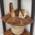 VASAGLE Raft de colt cu 4 etaje, tip biblioteca, cadru metal si polite lemn, industrial, 34x34x125cm, maro rustic Household NewTrend