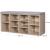VASAGLE Banca pentru hol cu suport pentru pantofi, 10 compartimente, cu perna, 104x48x30cm, stejar Household NewTrend