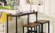 VASAGLE Masa de bar inalta, cadru metalic, design industrial, 120x40x100cm, maro rustic Household NewTrend