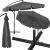 Umbrela de gradina cu brat lateral banana, cu husa, 300cm, gri Household NewTrend
