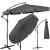 Umbrela de gradina cu brat lateral banana, cu husa, 300cm, gri Household NewTrend