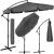 Umbrela de gradina cu brat lateral banana, cu husa, 300cm, gri Household NewTrend