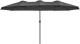 SONGMICS Umbrela de gradina dubla, cu manivela, 460 x 270 cm, gri Household NewTrend