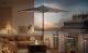 SONGMICS Umbrela de gradina, iluminare LED solara, cu manivela pentru deschidere, sistem inclinare, 300cm, gri Household NewTrend