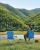 SONGMICS Set 2 scaune pliabile de camping sau pescuit, suport pahar, maxim 150kg, albastru Household NewTrend