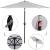 Umbrela terasa gradina, cu manivela si inclinare, diametru 260cm, gri Household NewTrend