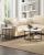 VASAGLE Masa rotunda, cu cadru de otel, noptiera, 45x55cm, negru cu blat alb aspect marmura Household NewTrend