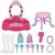 Masa toaleta pentru copii, cu taburet, 19 accesorii joaca, din plastic, 37x20x60 cm, roz Household NewTrend