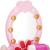 Masa toaleta pentru copii, cu taburet, 19 accesorii joaca, din plastic, 37x20x60 cm, roz Household NewTrend