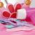 Masa toaleta pentru copii, cu taburet, 19 accesorii joaca, din plastic, 37x20x60 cm, roz Household NewTrend