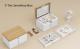 SONGMICS Cutie de bijuterii cu 3 nivele, 2 sertare, capac cu oglinda, 17x25x15cm, alb si maro Household NewTrend