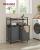 VASAGLE Cos de rufe, cu 2 saci detasabili, 2 rafturi, capacitate de 46L per sac, 73x33x92cm , negru si gri Household NewTrend