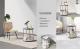 VASAGLE Masuta de cafea rotunda cu cos de stofa, stil modern, 45x50cm, gri Household NewTrend