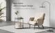 VASAGLE Masuta de cafea rotunda cu cos de stofa, stil modern, 45x50cm, gri Household NewTrend