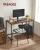 VASAGLE Birou cu 2 rafturi pe stanga sau dreapta, cadru din otel, 50x100x75cm, industrial, maro rustic si negru Household NewTrend