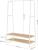 VASAGLE Raft pentru haine cu suport pentru pantofi, 2 polite, 6 carlige laterale, 45x100x160cm, alb-crem Household NewTrend