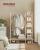 VASAGLE Raft pentru haine cu suport pentru pantofi, 5 polite, 6 carlige laterale, 45x120x160cm, alb Household NewTrend