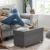 SONGMICS Taburet pliabil cu sezut moale, spatiu de depozitare, maxim 300kg, 76x38x40cm, gri inchis Household NewTrend