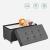 SONGMICS Taburet pliabil cu sezut moale, spatiu de depozitare, maxim 300kg, 76x38x40cm, gri inchis Household NewTrend
