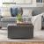 SONGMICS Taburet pliabil cu sezut moale, spatiu de depozitare, maxim 300kg, 76x38x40cm, gri inchis Household NewTrend