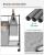 SONGMICS Cos de rufe cu 4 saci detasabili, structura metalica pe roti, 4x35L, 87x38x81cm, gri Household NewTrend