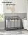 SONGMICS Cos de rufe cu 4 saci detasabili, structura metalica pe roti, 4x35L, 87x38x81cm, gri Household NewTrend