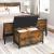 VASAGLE Banca cu lada de depozitare, perna captusita, piele sintetica neagra, 40x80x50cm, maro rustic Household NewTrend