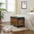 VASAGLE Banca cu lada de depozitare, perna captusita, piele sintetica neagra, 40x80x50cm, maro rustic Household NewTrend