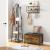 VASAGLE Banca cu lada de depozitare, perna captusita, piele sintetica neagra, 40x80x50cm, maro rustic Household NewTrend
