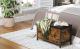 VASAGLE Banca cu lada de depozitare, perna captusita, piele sintetica neagra, 40x80x50cm, maro rustic Household NewTrend