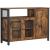 VASAGLE Dulap de depozitare tip bufet, cu 3 usi, stil industrial, 110x33x75cm, maro rustic si negru Household NewTrend