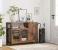 VASAGLE Dulap de depozitare tip bufet, cu 3 usi, stil industrial, 110x33x75cm, maro rustic si negru Household NewTrend