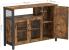 VASAGLE Dulap de depozitare tip bufet, cu 3 usi, stil industrial, 110x33x75cm, maro rustic si negru Household NewTrend