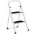 SONGMICS Scara pliabila cu 2 trepte, cauciuc antiderapant, sarcina 150 kg, otel, 45x55x82cm, alb si negru Household NewTrend