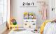 SONGMICS Organizator de jucarii si carti pentru copii, multifunctional, cutie detasabila cu roti, 63x30x70cm, alb Household NewTrend